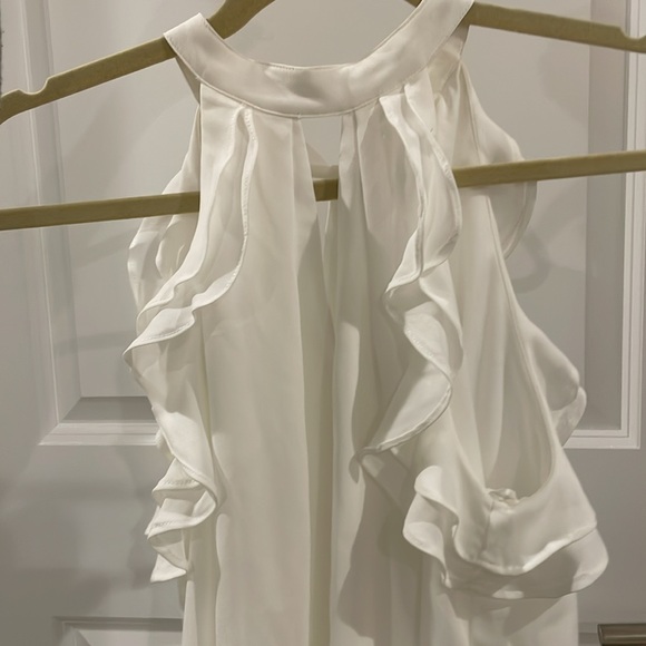 White Halter Ruffle Dress - Picture 2 of 4